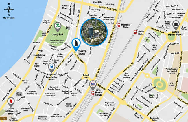 Kohinoor Square Altissimo Dadar - Location Map