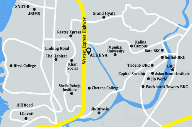 Paranjape Athena Bandra - Location Map