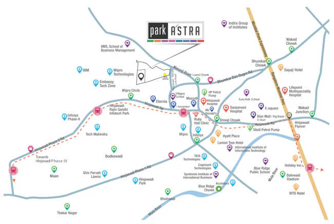 Pride Purple Park Astra Hinjewadi - Location Map