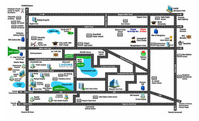 Brigade Laguna Hebbal - Location Map