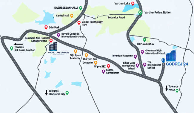 Godrej 24 Doddakannelli - Location Map