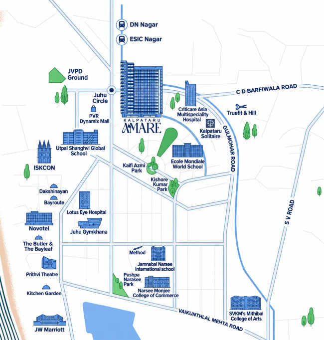 Kalpataru Amare Juhu - Location Map