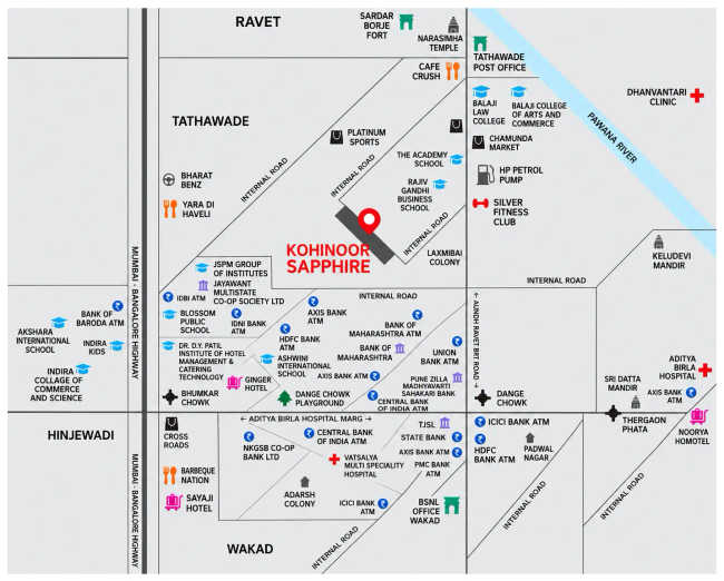 Kohinoor Sapphire Tathawade - Location Map