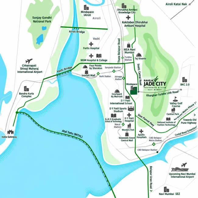 K Raheja Jade City Juinagar - Location Map