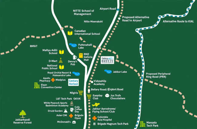 Century Breeze Jakkur - Location Map