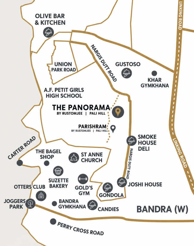 Rustomjee The Panorama Bandra - Location Map