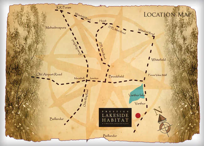 Prestige Lakeside Habitat Whitefield - Location Map