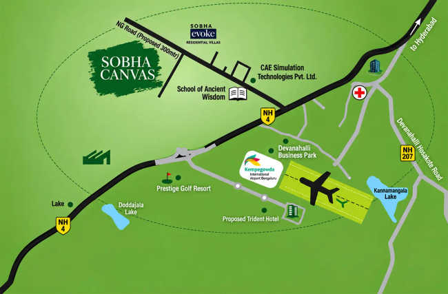 Sobha Canvas Devanahalli - Location Map