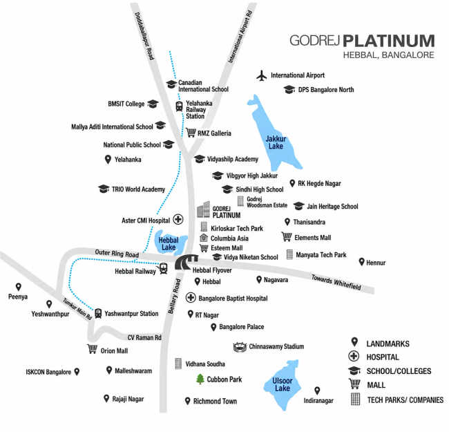 Godrej Platinum Hebbal - Location Map