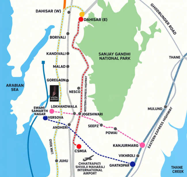 Vista Residences Jogeshwari - Location Map