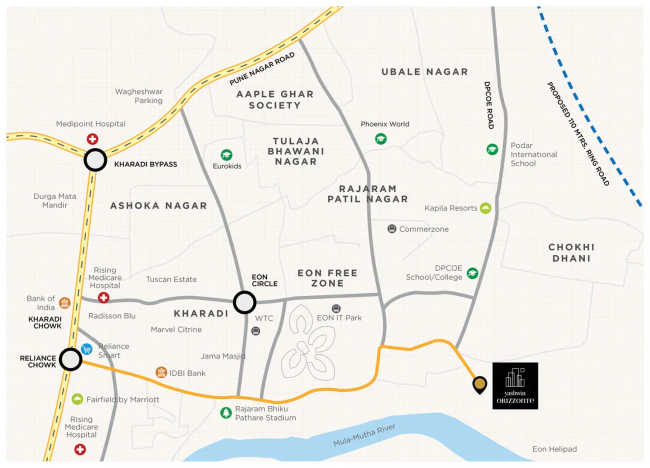 Vilas Javdekar Yashwin Orizzonte Kharadi - Location Map