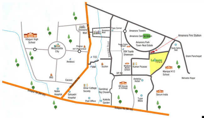 Sai Proviso Leisure Town Hadapsar - Location Map