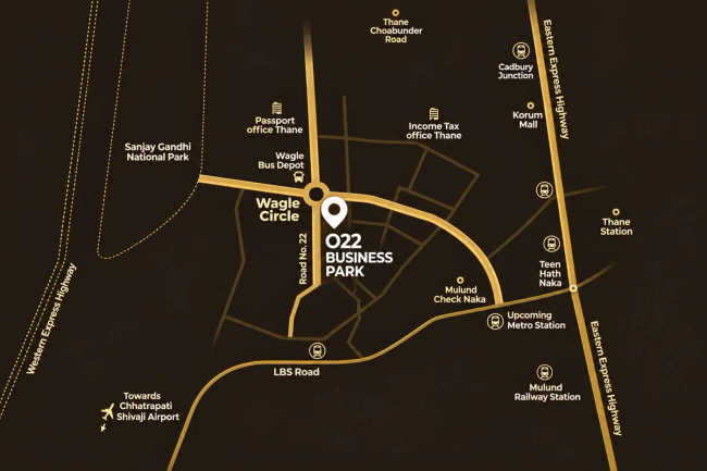 O22 Business Park Wagle Estate - Location Map