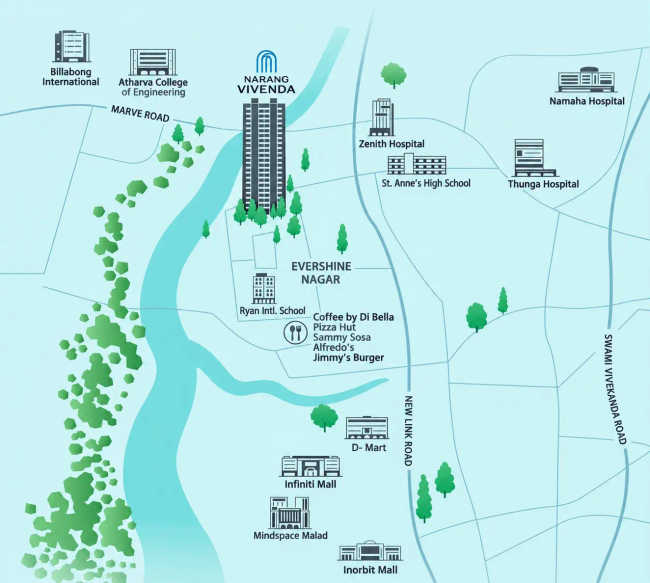 Narang Vivenda Malad - Location Map