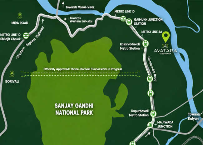 Avatara The Forest Kingdom Ghodbunder Road - Location Map
