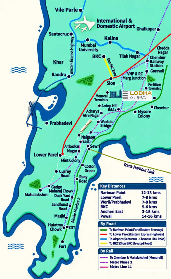 Lodha Aura Wadala - Location Map