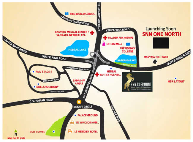 SNN Clermont Hebbal - Location Map