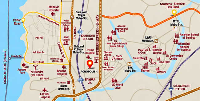Sahakar Acropolis Bandra - Location Map