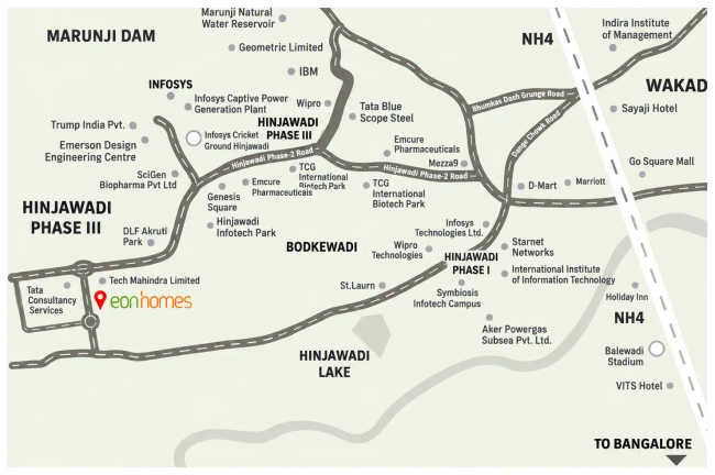 Kasturi Eon Homes Hinjewadi - Location Map