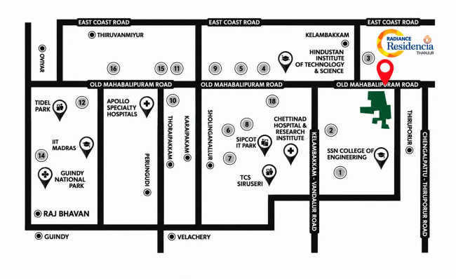 Radiance Residencia Thaiyur - Location Map