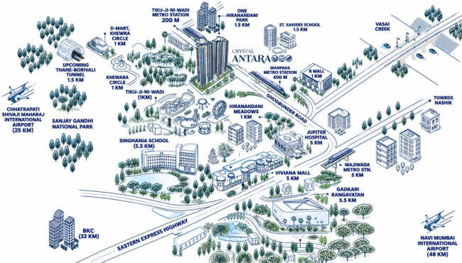 Aanya Crystal Antras Ghodbunder Road - Location Map