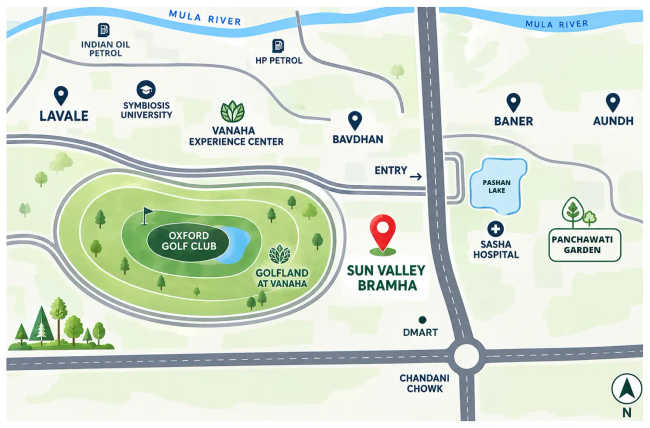 Bramhacorp Sun Valley Bavdhan - Location Map