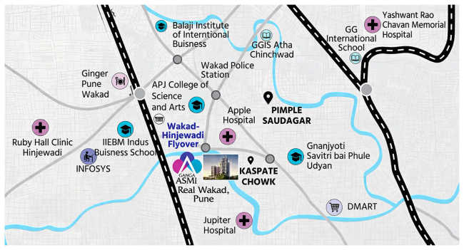 Ganga Asmi Wakad - Location Map