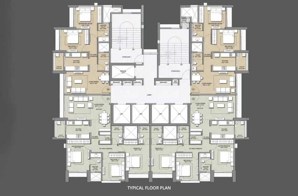 Lodha Xclusive Parel - Even Floor Plan