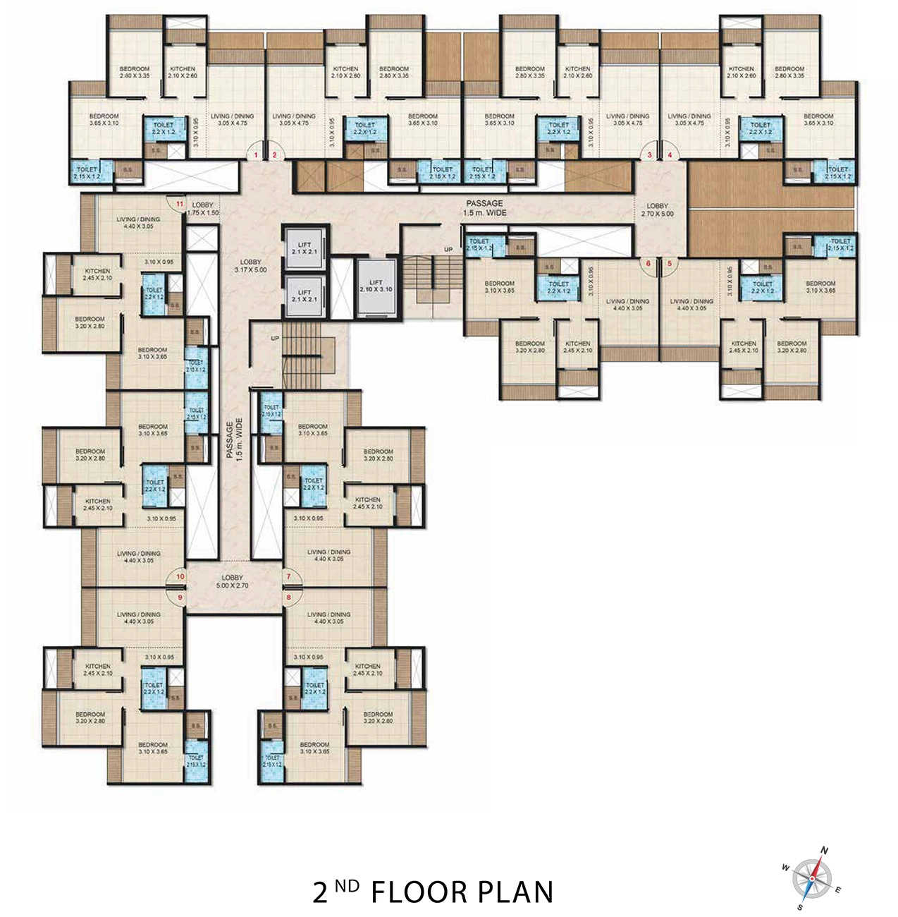Bhagwati Elysia 1 Pushpak Nagar - Second Floor Plan