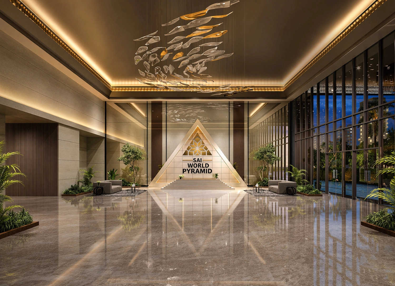 Sai World Pyramid Nerul - Tower Entrance Lobby