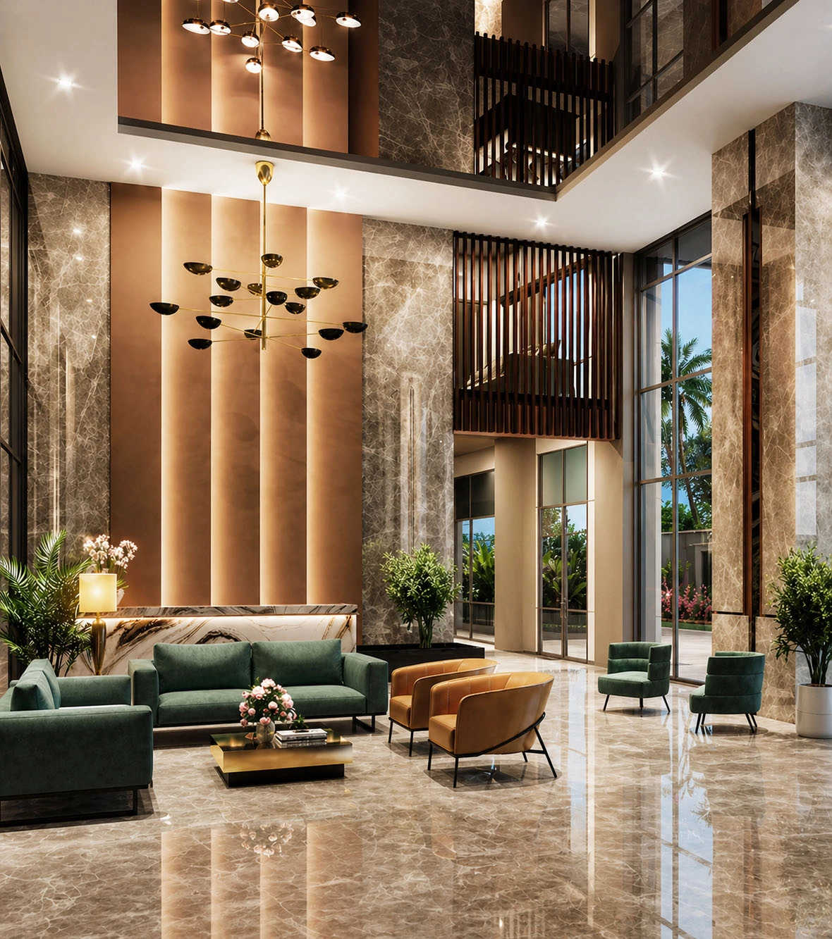 TVS Emerald Cascadia Sudhama Nagar - Tower Entrance Lobby