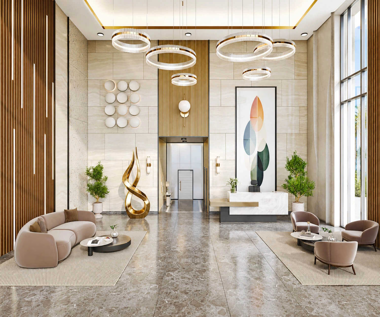 Satyam Waterfalls Kharghar - Tower Entrance Lobby