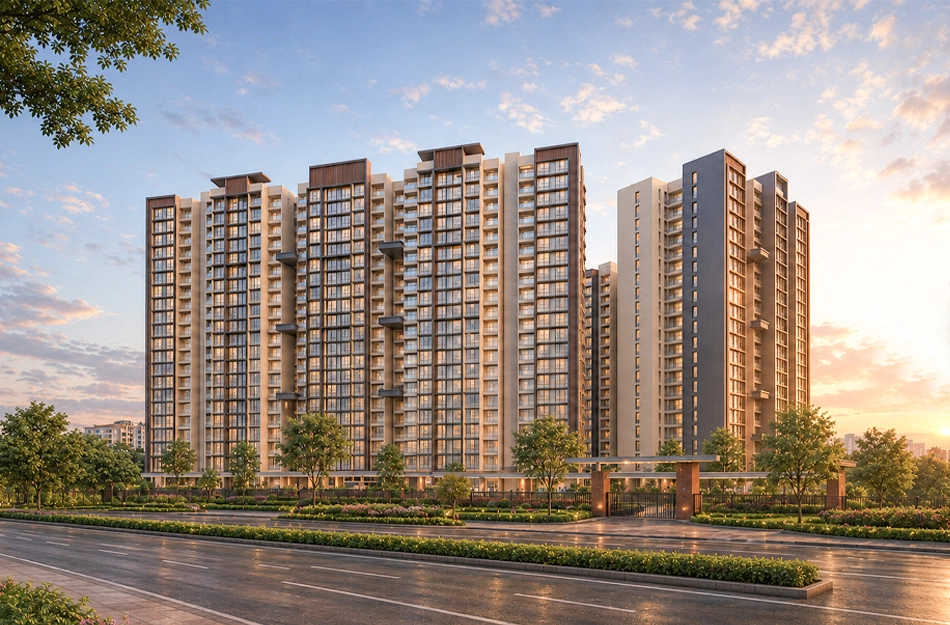 Pride Purple Park Pebbles Bhugaon - Elevation