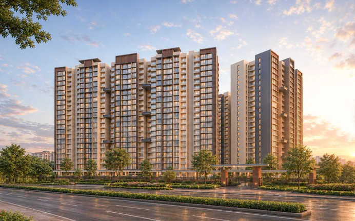 Pride Purple Park Pebbles Bhugaon - Elevation