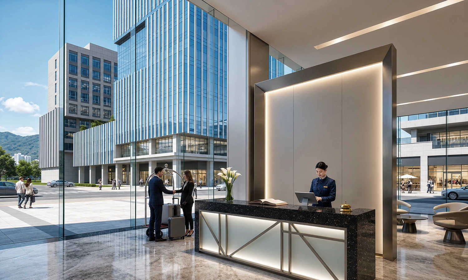 One Dosti Balkum - Tower Entrance Lobby