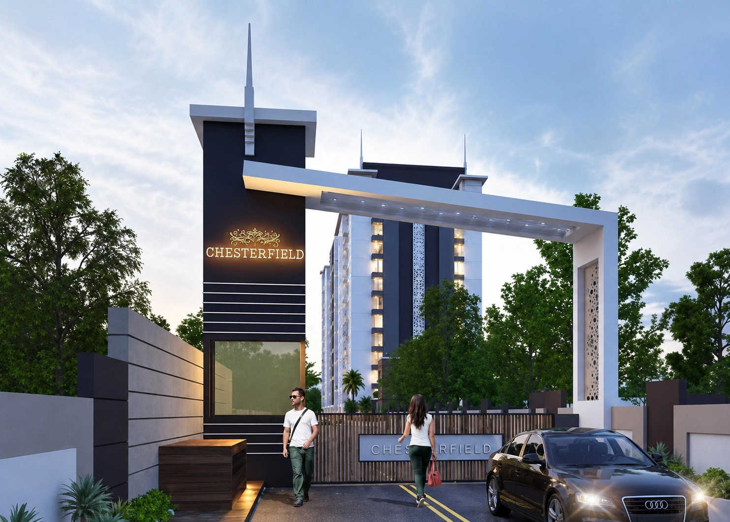 Excellaa Chesterfield Dhanori - Project Entrance View