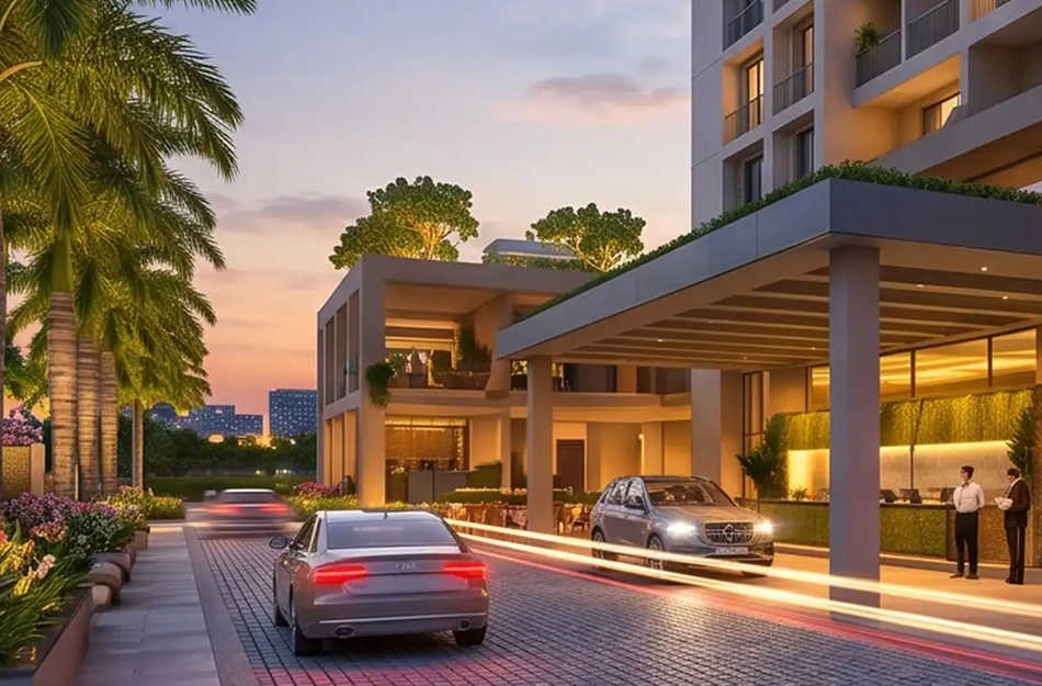 Vakratunda Golden Ticket Kolshet - Tower Entrance Lobby