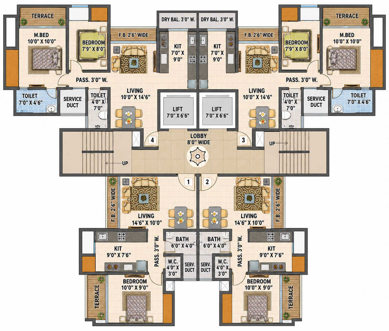 Regal Square Phase II Bhiwandi - Even Floor Plan
