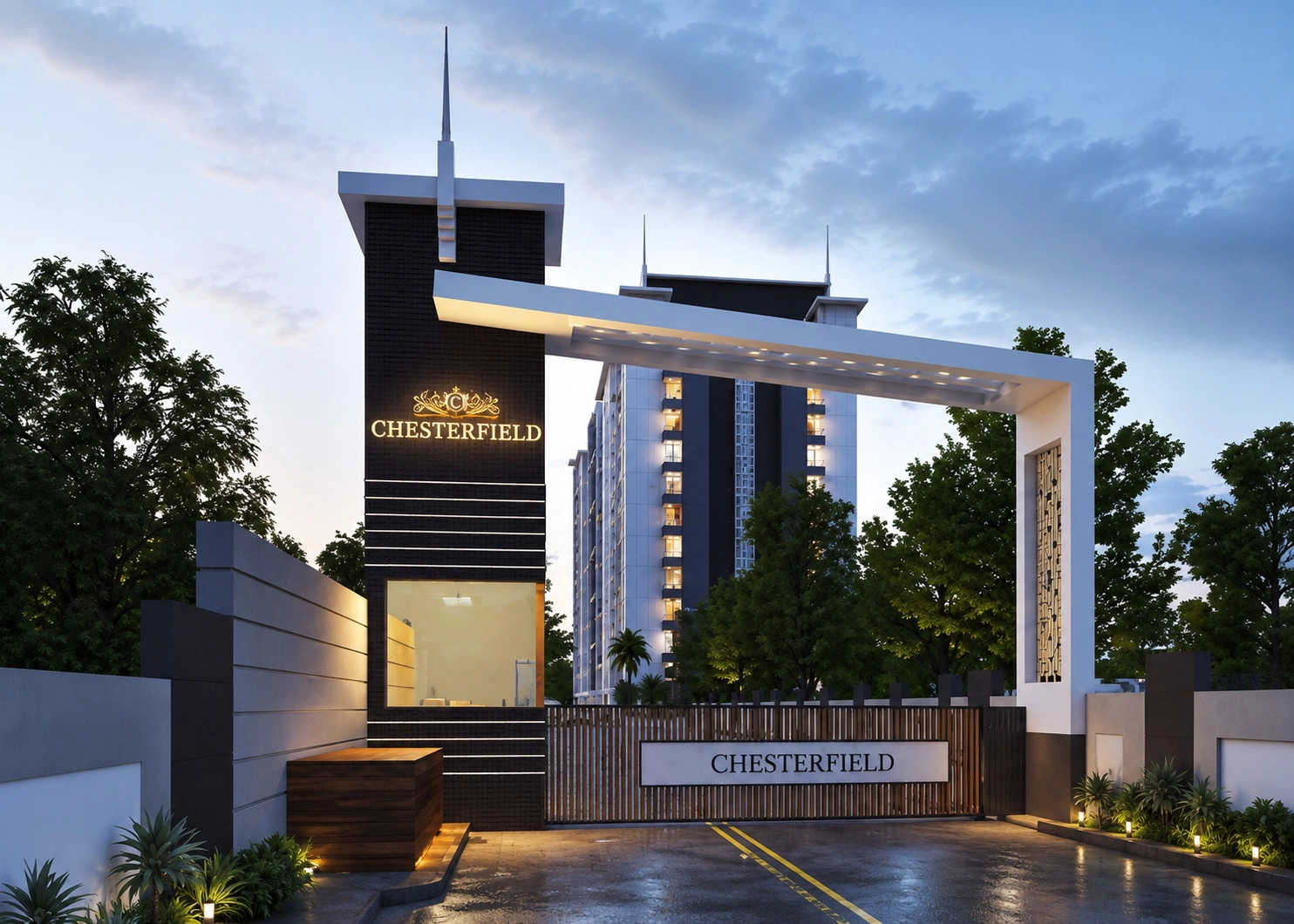 Excellaa Chesterfield Dhanori - Project Entrance View