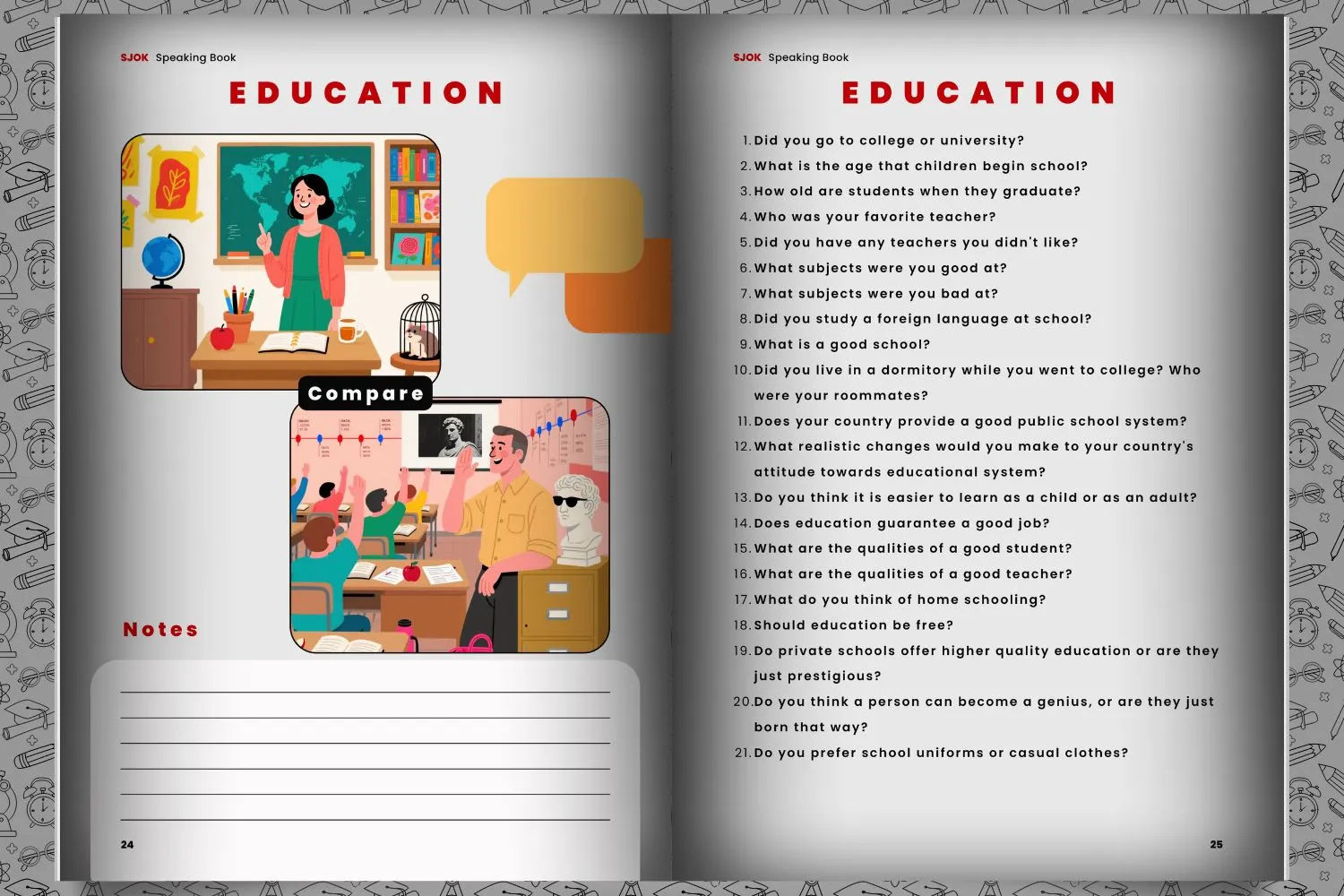 Pytania konwersacyjne i ćwiczenia w Speaking Book