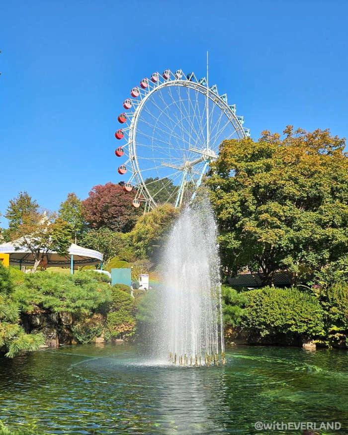 Everland's lake and observation wheel