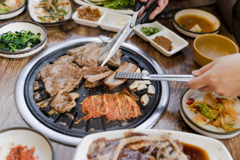 Side Dishes Served in a Korean Restaurant