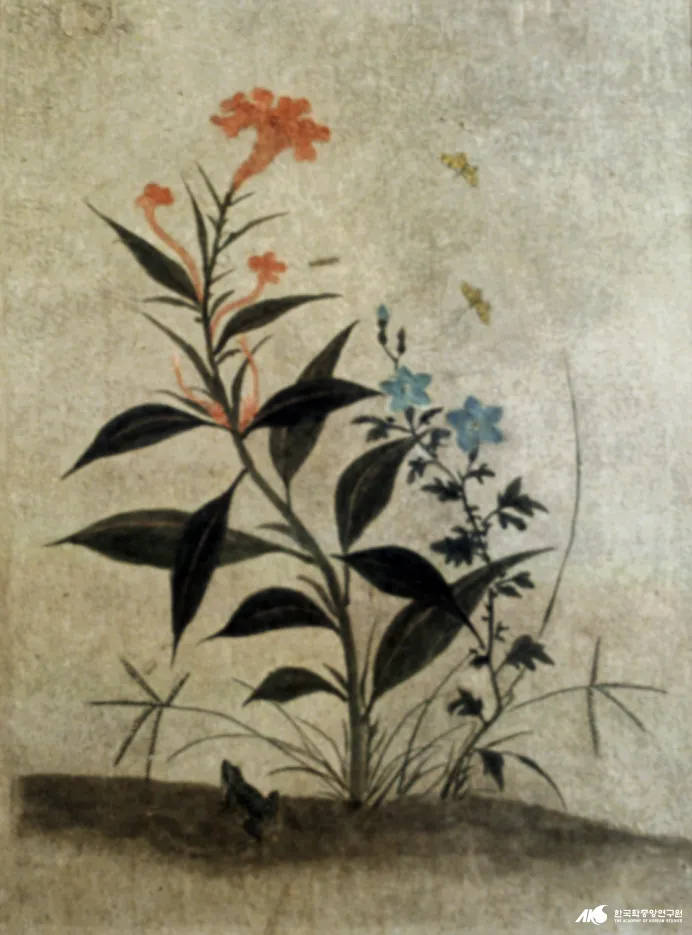 The 'Grass and Insects' series painted by Shin Saimdang, including Cockscomb.