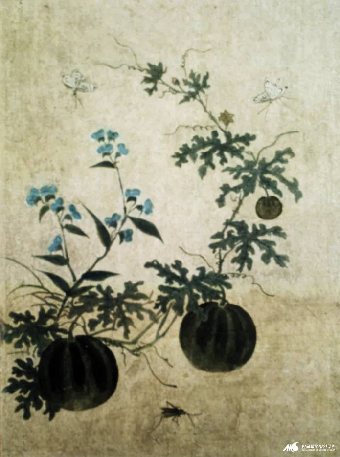 The 'Grass and Insects' series painted by Shin Saimdang, including Watermelon.