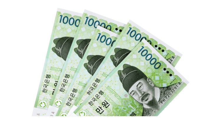 The 10,000 won banknote featuring King Sejong's face