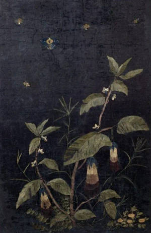 Eggplant in the 'Folding Screen of Embroidered Chochungdo (Grass and Insects)