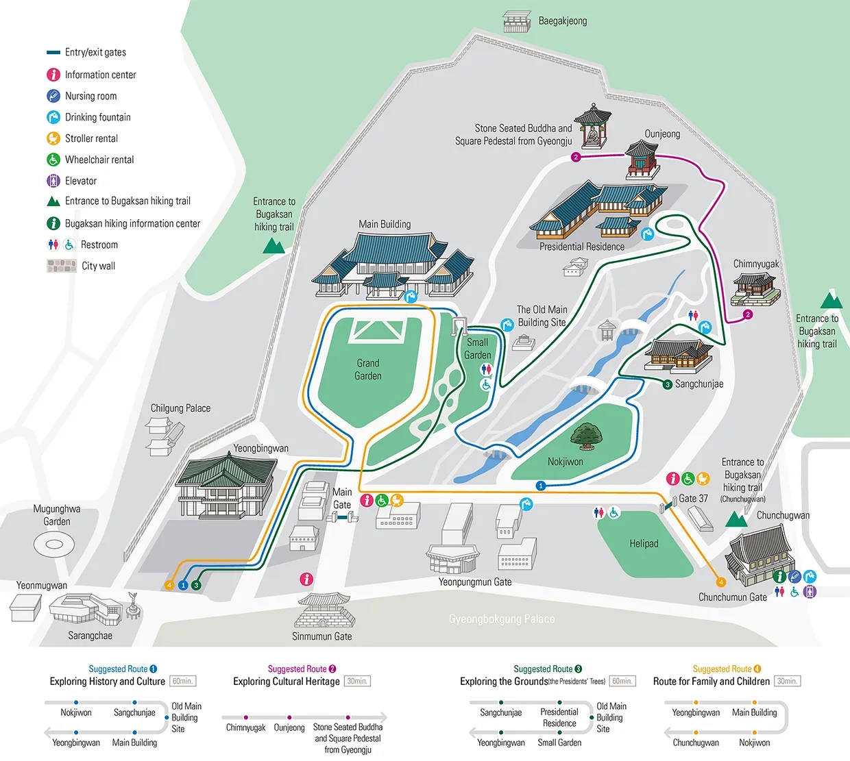 Map of Cheongwadae (Blue House Korea)