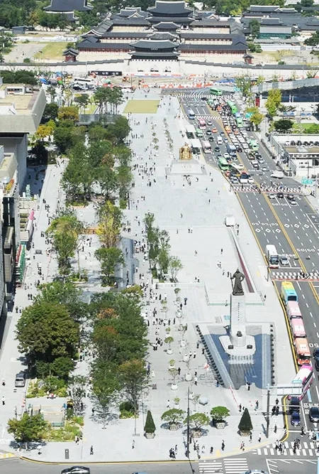 Aerial View of Gwanghwamun Square