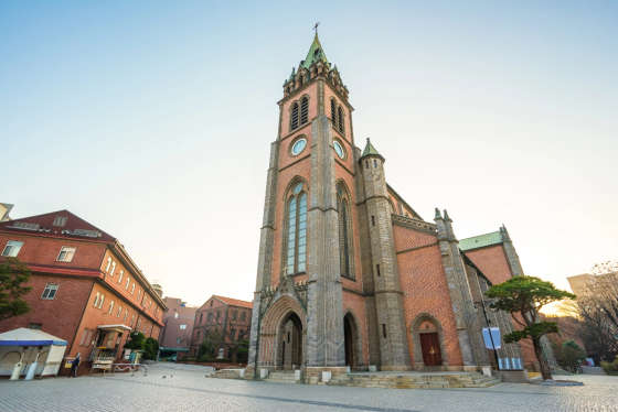 The exterior of Myeongdong Cathedral