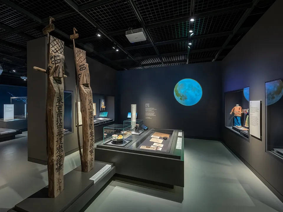 Traditional jangseung or village guardian to frighten away demons, from the National Folk Museum of Korea